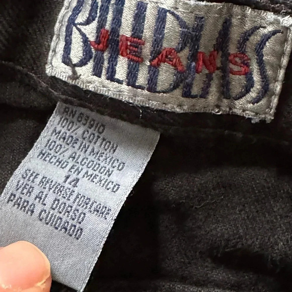 Vtg Bill Blass Jeans Women's 14 Black Cotton Pleated 90's Tapered High Rise Mom - Picture 3 of 5